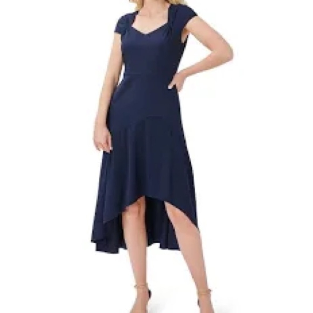 Adrianna Papell Divine Crepe high low dress sz 12 NWT
